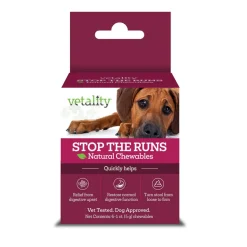 Vetality Stop the Runs Anti Diarrhea Medication for Dogs (6 chewable tablets)