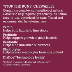 Vetality Stop the Runs Chewables for Dogs, 6 count