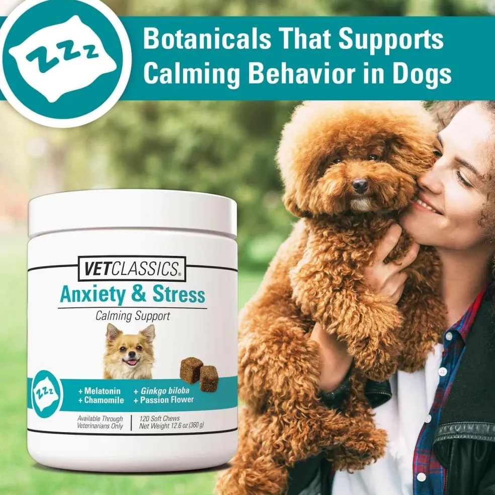 Vet Classics Anxiety & Stress Soft Chews for Dogs (120 count)