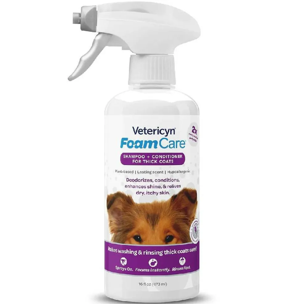 Vetericyn FoamCare Shampoo & Conditioner for Dogs with Thick Coats (16 oz)
