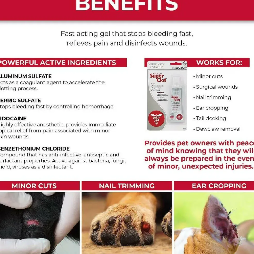 Veterinary Formula Clinical Care Fast Acting Super Clot Gel For Dogs & Cats (1 oz)