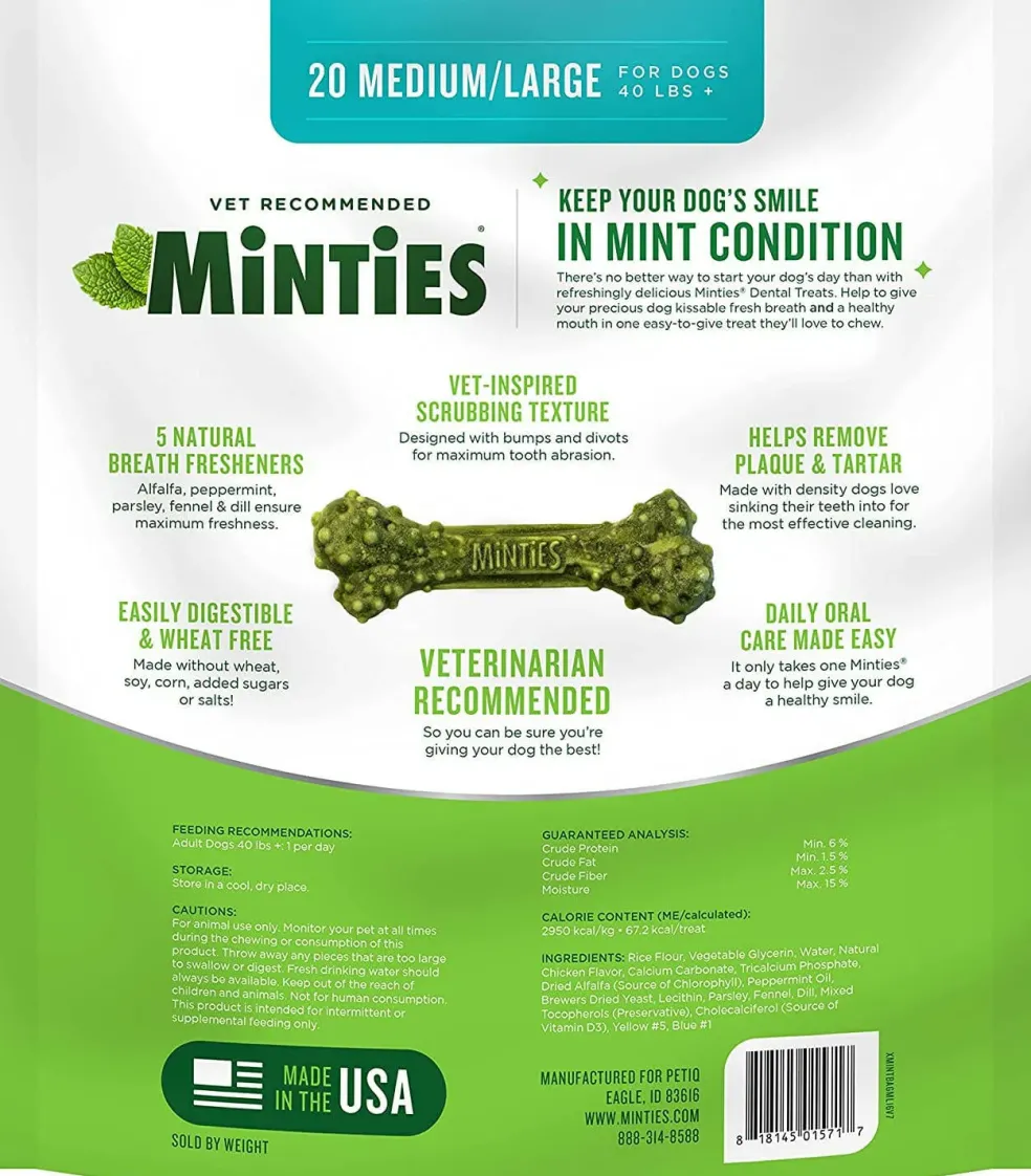 VetIQ Minties Dental Treats for Medium & Large Dogs