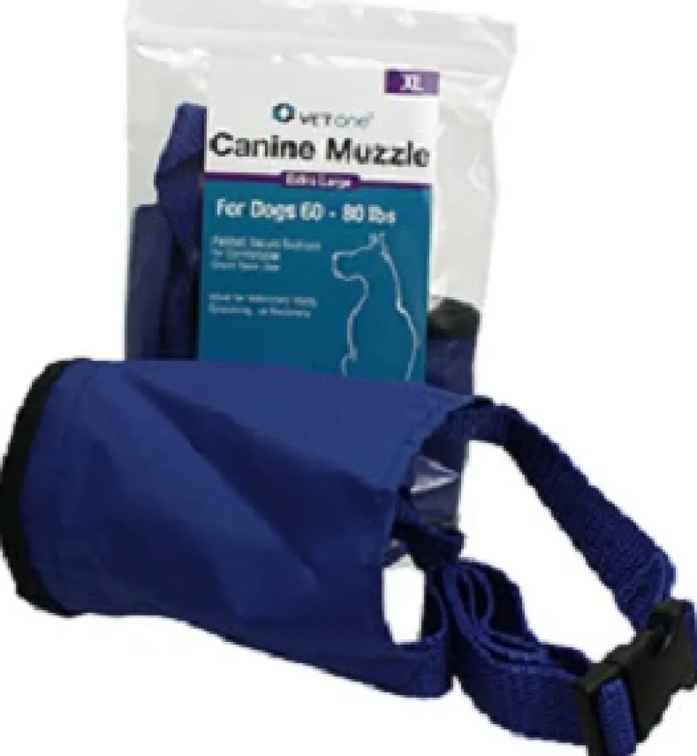 VetOne Nylon Padded Canine Muzzle, X-Large (60-80 lbs)