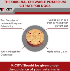 V.E.T Pharmaceuticals K-CIT-V Plus Cranberry Chewable Tablets for Dogs, 100-count