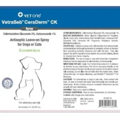 VetraSeb CeraDerm CK Antiseptic Spray for Cats & Dogs (8 oz)