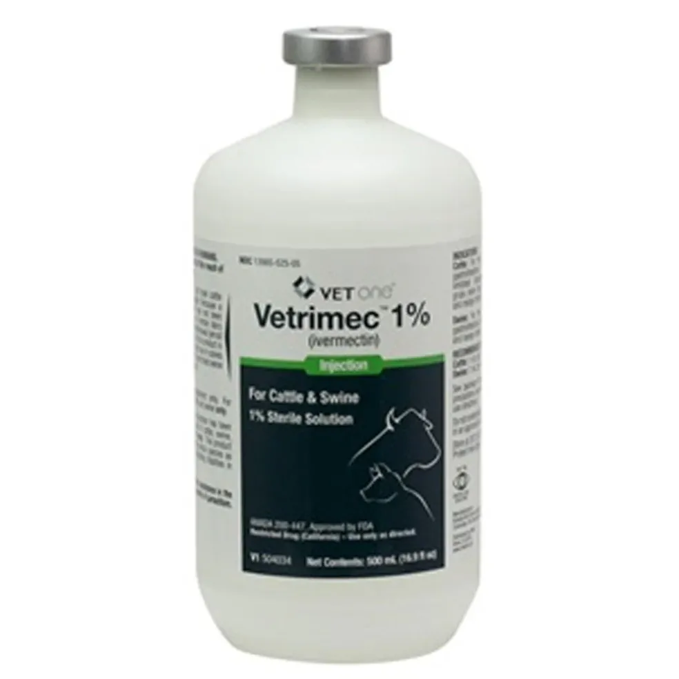 Vetrimec (Ivermectin) 1% Sterile Solution Injection for Cattle and Swine
