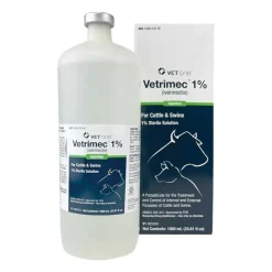 Vetrimec (Ivermectin) 1% Sterile Solution Injection for Cattle and Swine
