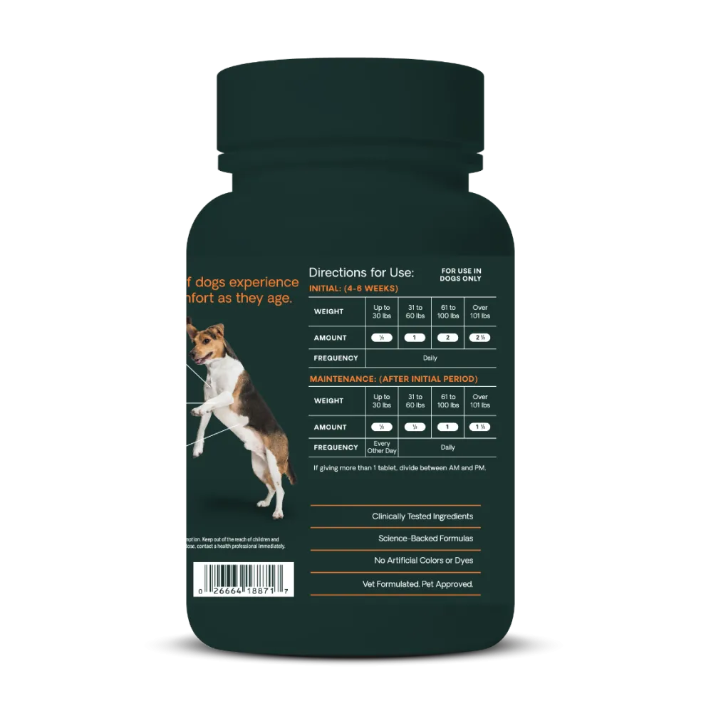 VetriScience GlycoFlex Stage 3 Joint Supplement for Dogs (120 chewable tablets)