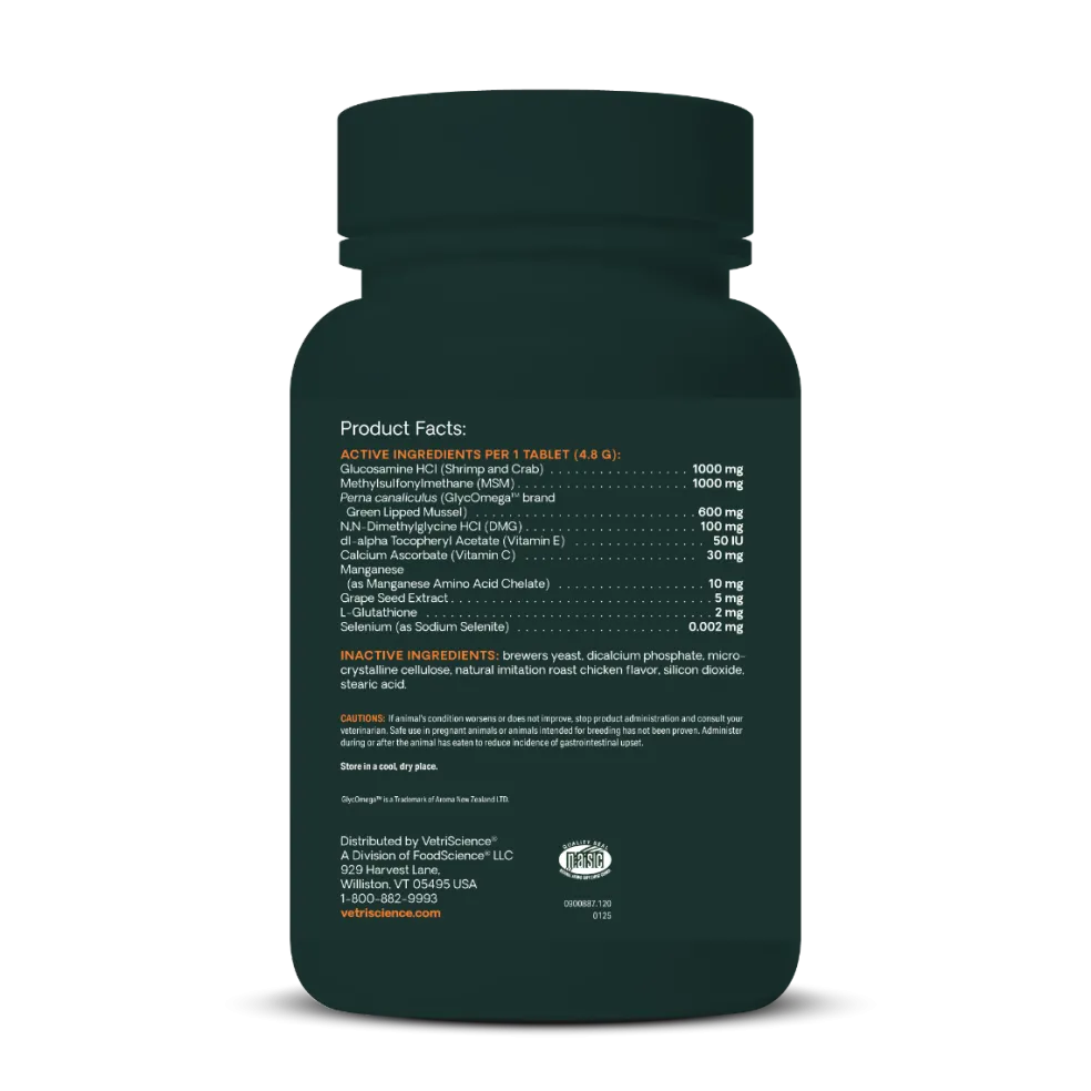 VetriScience GlycoFlex Stage 3 Joint Supplement for Dogs (120 chewable tablets)