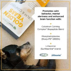 VetriScience Golden Years Calm & Confident Behavior Chew Supplement for Senior Dogs (60 chews)