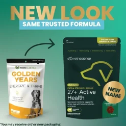 VetriScience Golden Years Energize and Thrive Multivitamin for Senior Dogs (60 soft chews)