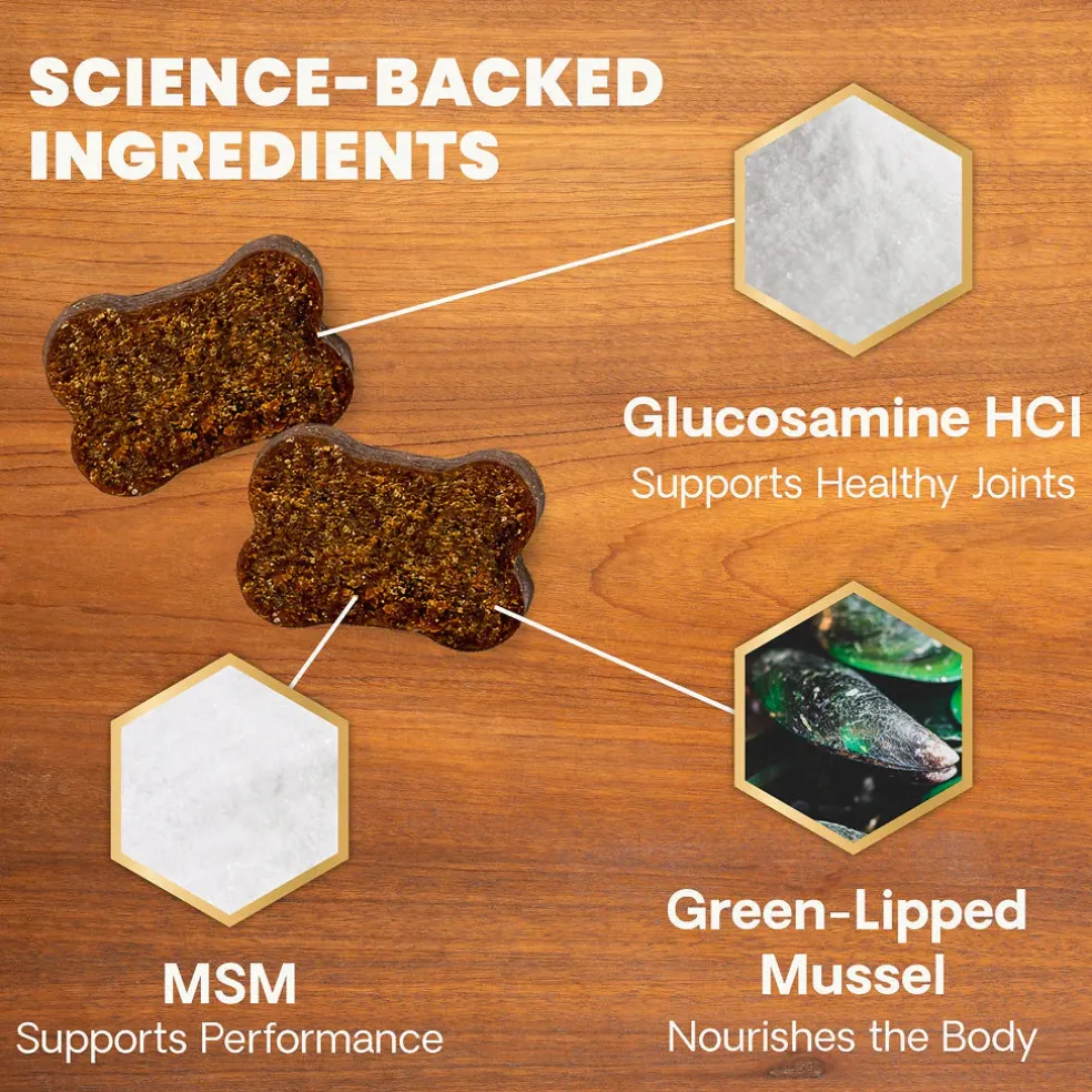 VetriScience Healthy Hip & Joint Chews for Dogs, Chicken Flavor (120 Soft Chews)