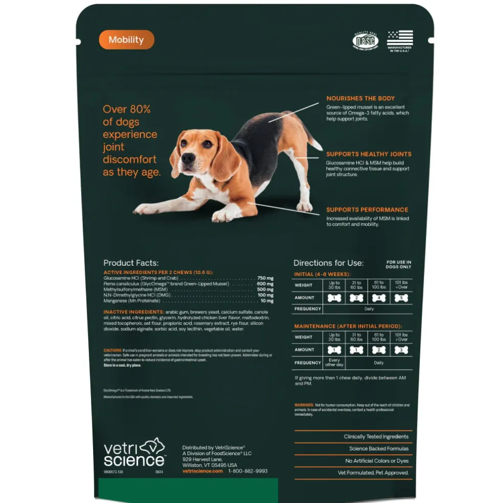 VetriScience Healthy Hip & Joint Chews for Dogs, Chicken Flavor (120 Soft Chews)