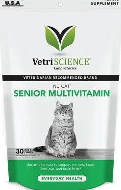 VetriScience Seninior 27+ Active Health NuCat Senior Multivitamin for Cats (30 soft chews)