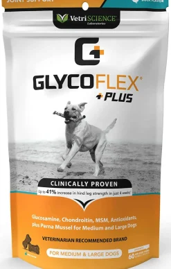 VetriScience Ultimate Strength Healthy Hip & Joint GlycoFlex Plus Soft Chews for Dogs, Duck Flavor
