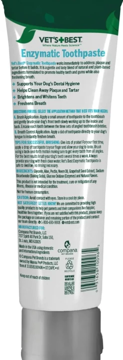 Vet's Best Enzymatic Toothpaste, Fresh Breath Dental Gel For Dogs (3.5 oz)