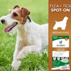 Vet's Best Flea & Tick Spot Treatment for Medium Dogs 16-40 lbs (4 doses)