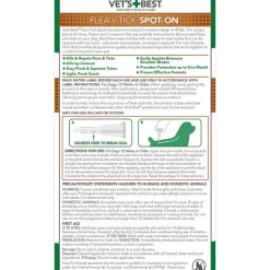Vet's Best Flea & Tick Spot Treatment for Medium Dogs 16-40 lbs (4 doses)