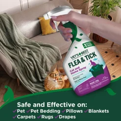 Vet's Best Flea & Tick Spray For Cat and Home - Cotton Spice Scent (32 oz)