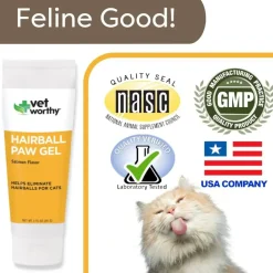Vet Worthy Hairball Paw Gel for Cats, 5-oz