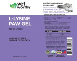 Vet Worthy L-Lysine Paw Gel for Cats 3 oz