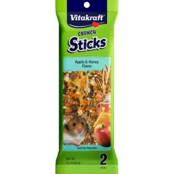 Vitakraft Crunch Sticks Apple & Honey Flavor Treats for Hamsters, 2 Sitcks
