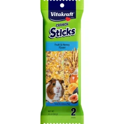 Vitakraft Crunch Sticks Fruit & Honey Flavor Treats for Guinea Pigs, 2 Sticks