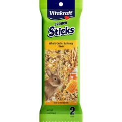 Vitakraft Crunch Sticks Whole Grains & Honey Flavor Treats for Rabbits, 2 Sticks