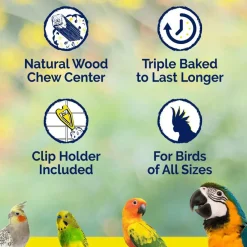 Vitakraft Curnch Sitcks Apricot & Peach Flavor Treats for Cockatiels, 2 Sitcks