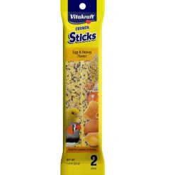 Vitakraft Curnch Sitcks Egg & Honey Flavor Treats for Canaries & Finches, 2 Sitcks