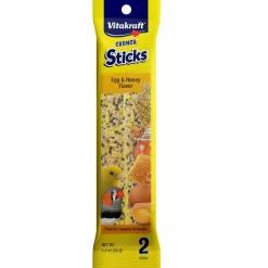 Vitakraft Curnch Sitcks Egg & Honey Flavor Treats for Canaries & Finches, 2 Sitcks