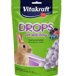 Vitakraft Drops with Wild Berry Treats for Rabbits, 5.3-oz