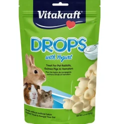 Vitakraft Drops with Yogurt Treats for Rabbits, Guinea Pigs & Hamsters, 5.3-oz