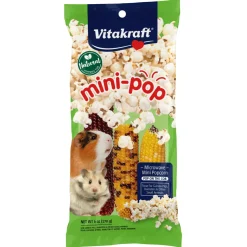 Vitakraft Mini-Pop Microwave Mini Popcorn Treats for Guinea Pigs, Hamsters & Other Small Animals, 6-oz