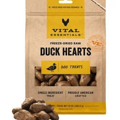 Vital Essentials Freeze-Dried Raw Duck Hearts Dog Treats, 10-oz