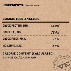 Vital Essentials Freeze-Dried Raw Chicken Necks Dog Treats, 9-oz