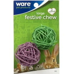 Ware Festive Chew Toy for Small Animals, Large, 2-count