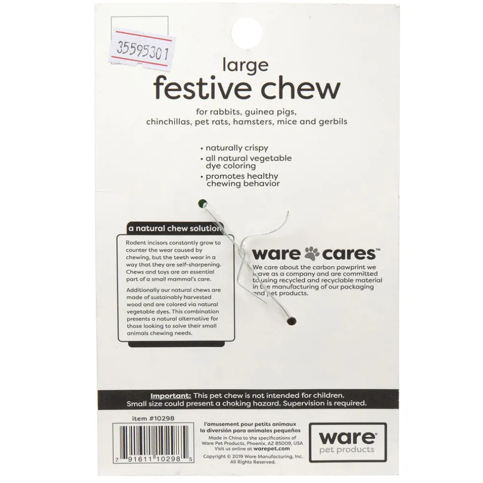 Ware Festive Chew Toy for Small Animals, Large, 2-count