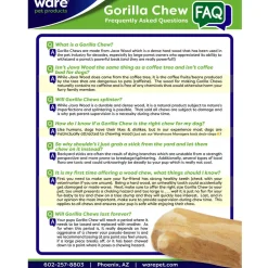 Ware Gorilla Chew, Large, Long Lasting Wood Chew for Dogs, 1 count