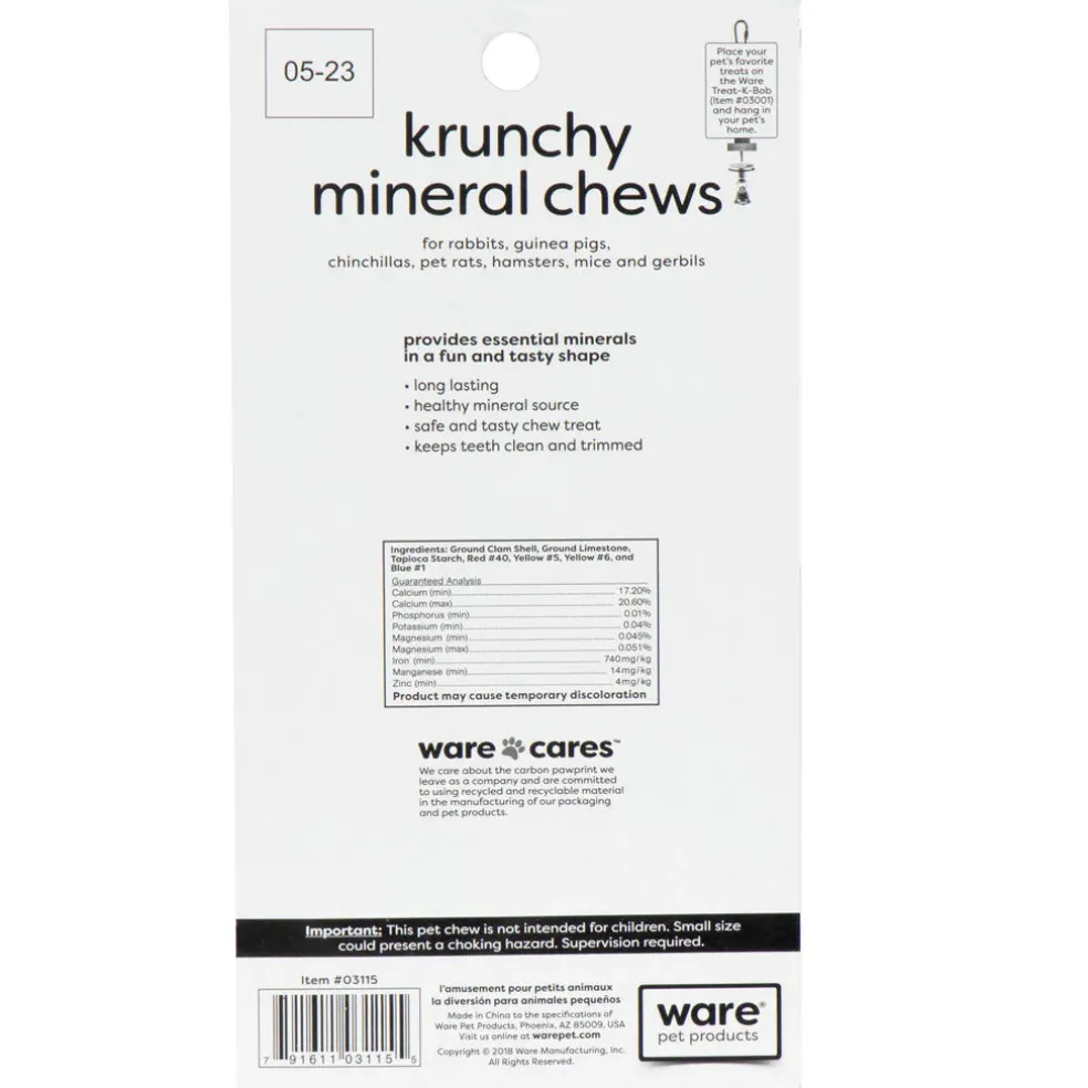 Ware Krunchy Mineral Chews for Small Animal, 4-count