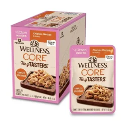 Wellness CORE Tiny Tasters Grain-Free Micned Chicken Wet Food for Kittens (1.75 oz x 12 pouches)