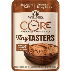 Wellness CORE Tiny Tasters Grain-Free Smooth Pate Chicken & Turkey Wet Food for Cats (1.75 oz x 12 pouches)