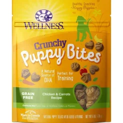 Wellness Crunchy Puppy Bites Chicken & Carrot Recipe Grain-Free Dog Treats (6 oz)