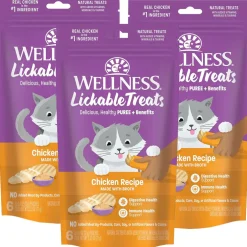 Wellness Lickable Treats Chicken Recipe Natural Treats for Cats, 2.5-oz