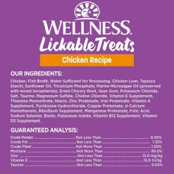 Wellness Lickable Treats Chicken Recipe Natural Treats for Cats, 2.5-oz