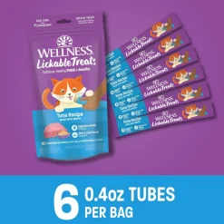 Wellness Lickable Treats Tuna Recipe Natural Treats for Cats, 2.5-oz
