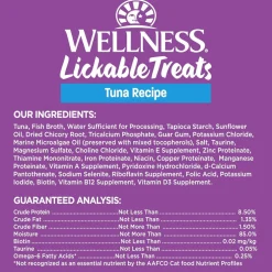 Wellness Lickable Treats Tuna Recipe Natural Treats for Cats, 2.5-oz