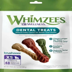 WHIMZEES Brushzees Dental Chews Natural Grain-Free Dental Dog Treats Extra Small (48 count)