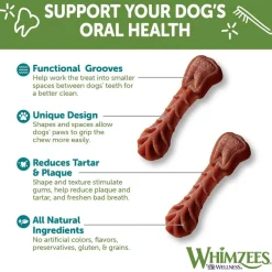 WHIMZEES Brushzees Dental Chews Natural Grain-Free Dental Dog Treats Extra Small (48 count)