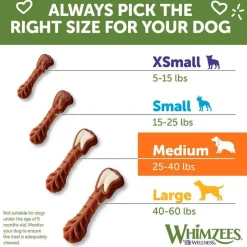 WHIMZEES Brushzees Natural Grain-Free Dental Chews For Dog Treats, Medium (12.7 oz)